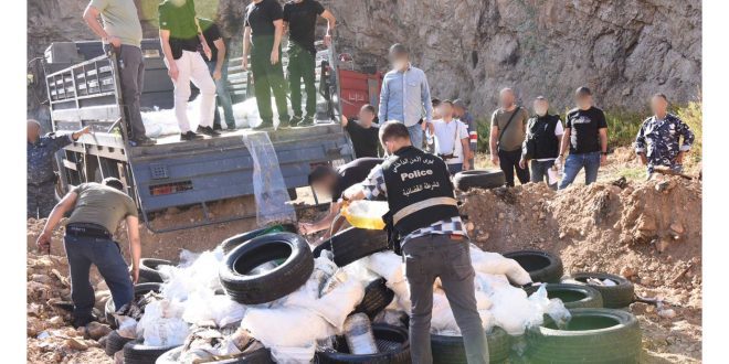 إتلاف كميات ضخمة من الكبتاغون والكوكايين والحشيشة في لبنان تفاصيل عملية الإتلاف 999999997846798469874697469746969633333