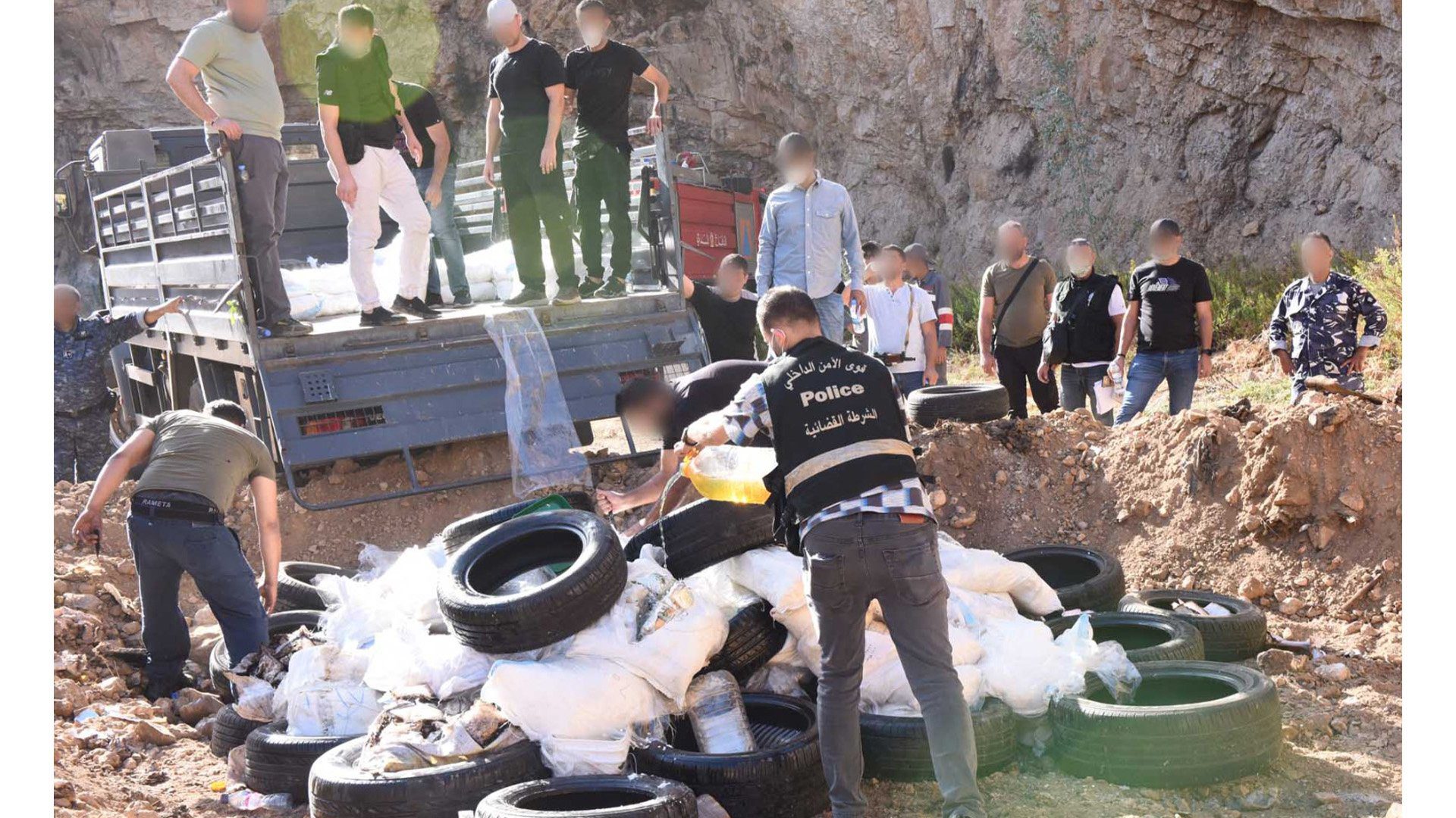 إتلاف كميات ضخمة من الكبتاغون والكوكايين والحشيشة في لبنان تفاصيل عملية الإتلاف 999999997846798469874697469746969633333